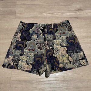 BEAR PRINT STITCHED SHORTS